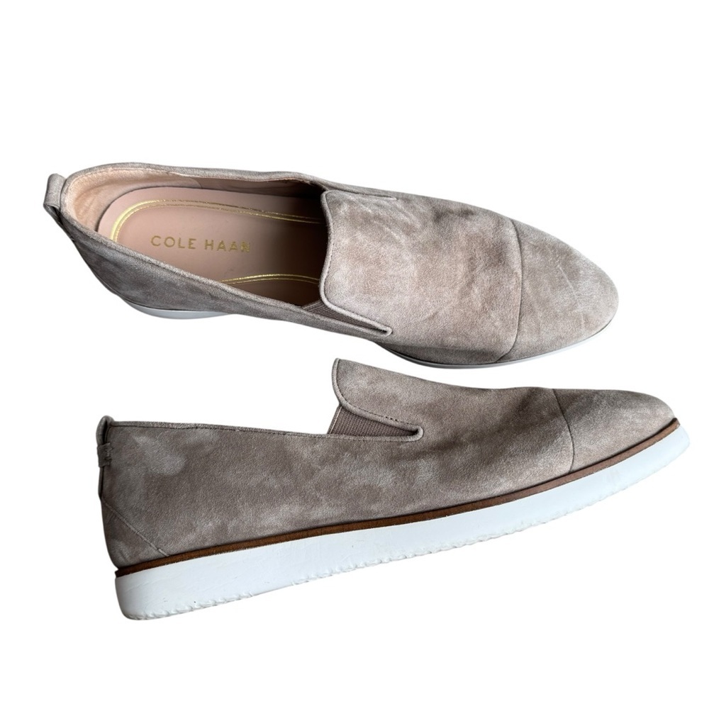 Cole Haan - Grand.ØS Taupe Suede Slip-On Loafers Sz 9